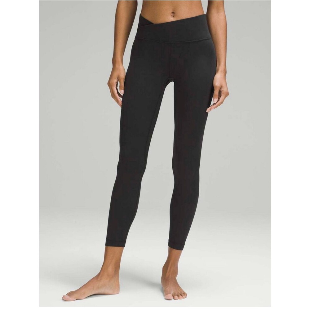 lululemon Align Asymmetrical Waist 25” Black Mid High-Waist Back Leggings